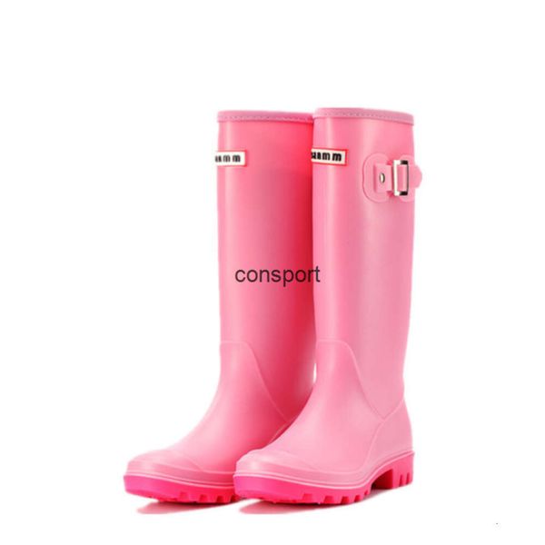 Designer Mode rutschfeste Regenstiefel Damen Kniehohe Wasserstiefel Wasserdichte lange Röhre Gummistiefel Damen Hochröhre Galoschen Regenschuhe 220622