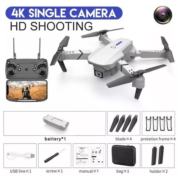 E88 Pro Mini E525 Drohne 4K HD Kamera WiFi Fernbedienung Tragbare Drohnen Quadrocopter UAV 360° Rollen 2,4G faltbar FPV Headless