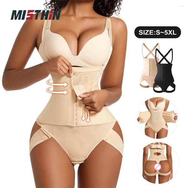 Mulheres Shapers MISTHIN Sexy Shapewear Cintura Bodysuit para Mulheres Emagrecimento Corpo Escultura Treinador Preto Pele Completa Shaper Barriga Cinturão