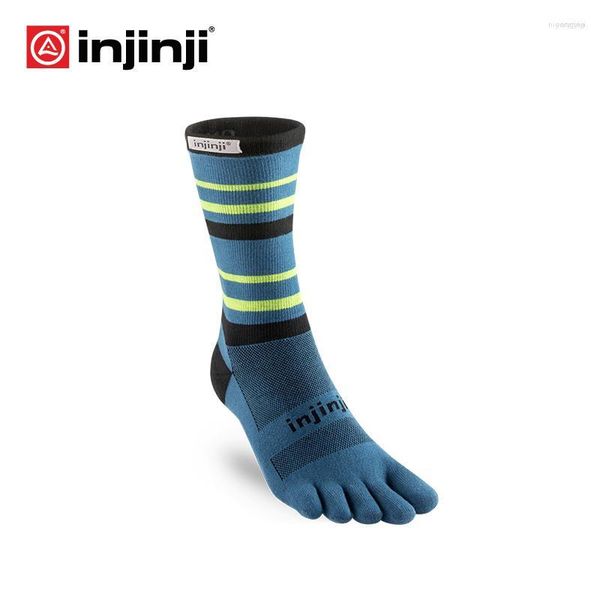 Meias esportivas injinji tênis de cinco dedos 2023 alta-top fina correndo prevenção de bolhas coolmax nylon tubo largo para homens e mulheres