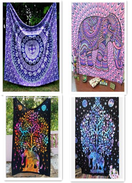 Tapeçarias Bohemian Mandala Praia Tapeçaria Hippie Jogar Tapete de Yoga Toalha 150130cm Elefante Pavão Xale Toalha de Banho 20pcs7086769