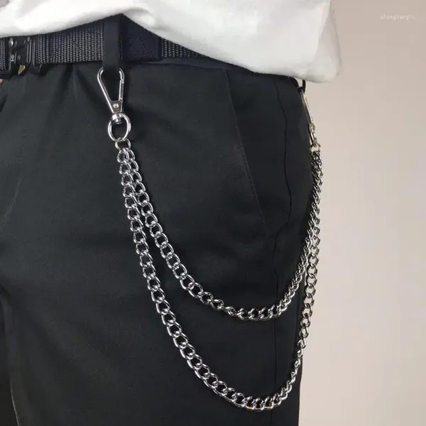Cinture Catene alla moda Semplici decorazioni per jeans unisex in metallo a doppio strato Passante per cintura Fibbia Accessori di abbigliamento