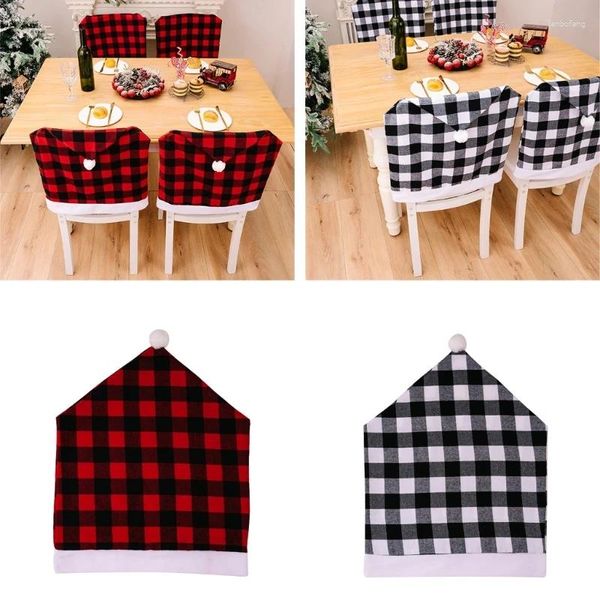 Coprisedia Copertina natalizia Cartoon Plaid Cappello Decorazione posteriore Anno Cena Banchetto Fodere