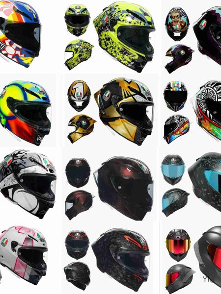 Casco AA Designer Casco Integrale Casco Moto Jet Agv Pista Gprr Caschi Integrali Fibra di Carbonio Ippodromo Produzione Italiana Limitata 3c Certificati YI-0LJ6