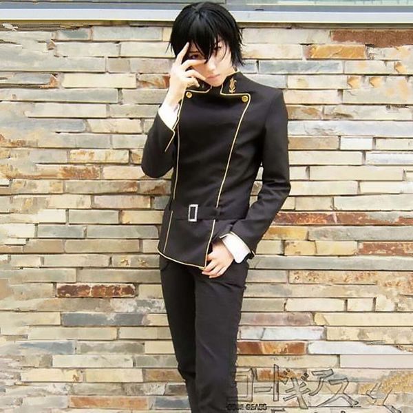 3 pz Anime CODE GEASS della Ribellione Lelouch Lamperouge Costume Cosplay Halloween Party Uomo Coat + Pant + belt Outfits