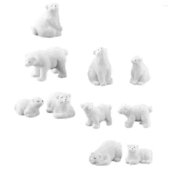 Decorazioni da giardino Modello di orso polare Simulazione di ornamenti per desktop Modelli decorativi Statue di animali Oceano