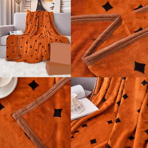 Coperte di design con lettera più recente Coperte per divano letto per la casa Copripiumino caldo in flanella Coperta da viaggio per il tempo libero con pisolino in oro zibellino Four Seasons