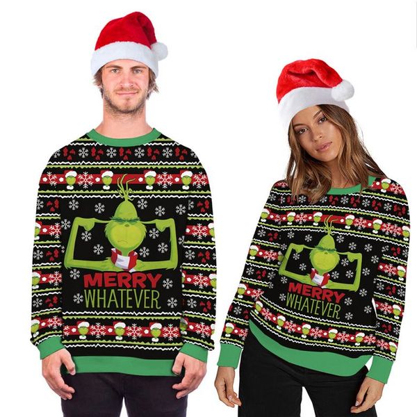 Erkek Sweaters Bu senin doğum günün İsa erkek kadınlar çirkin Noel kazak 3d komik baskılı sonbahar mürettebatı boyun sweatshirt Noel jumper üstler