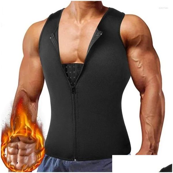 Mens Body Shapers Three-Breasted Vest Riem Corset Vet Taille Trainer Tops Brandende riem Afslanken Compressie Modellering Shapewear Vorm Dhoch