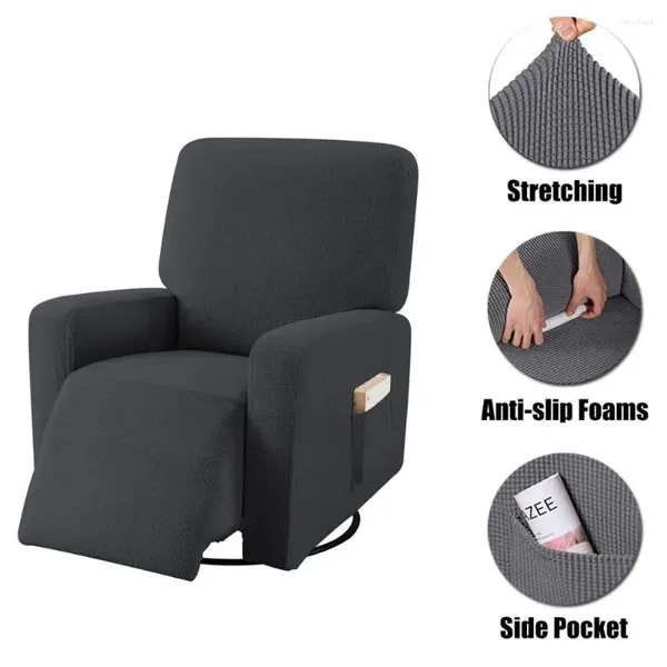 Cadeira cobre massagem sofá capa cor sólida all-inclusive stretch velo rocker banco para asa traseira poltrona