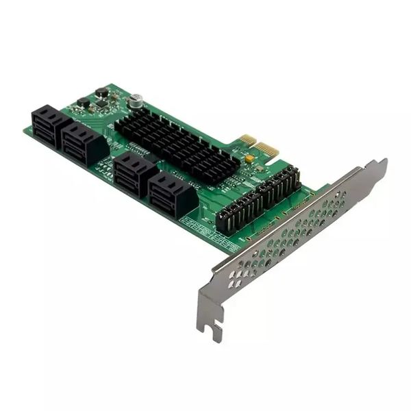 88SE9215 PCI-E X1 8 kanallı 6G Genişletme Kartı PCIE SATA3.0 G / Ç adaptör dönüştürücü kartı