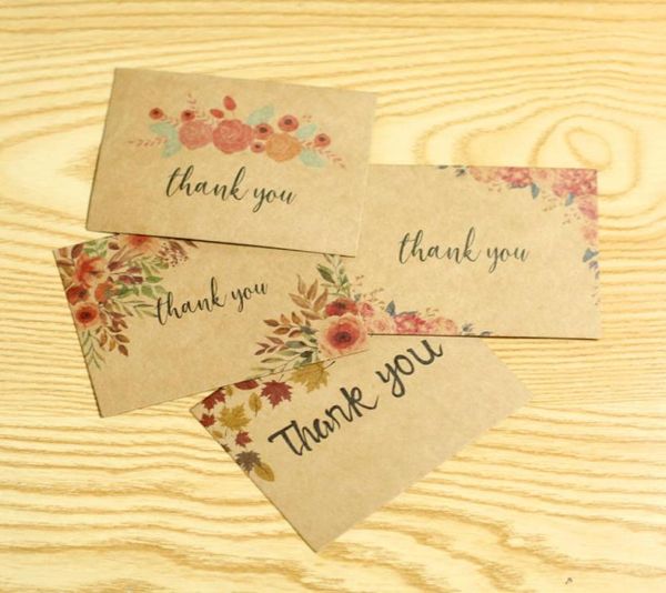 Kraft kağıt tek sayfa teşekkür ederim kart mesajı tebrik kartları düğün doğum günü partisi çiçek dükkanı zarf olmadan96677981
