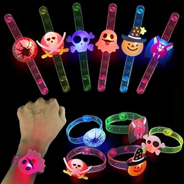 Led Rave Toy Halloween leuchtende Uhr mit LED-Blitz, Handgelenkschlaufe, Armbänder, Partygeschenke für Kinder, Silikonarmband, Cartoon-Geschenk 231030