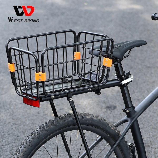 Cestini bici WEST BIKING Portapacchi posteriore per bicicletta Cestino da carico Tronco regolabile a sgancio rapido con cinghie catarifrangenti 231030