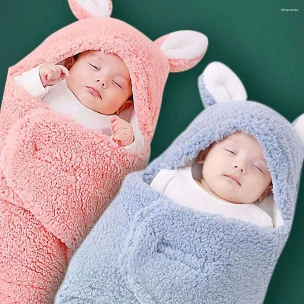Cobertores bonito nascido bebê meninos meninas pelúcia swaddle envoltório ultra-macio fofo coral veludo saco de dormir macio material de cama