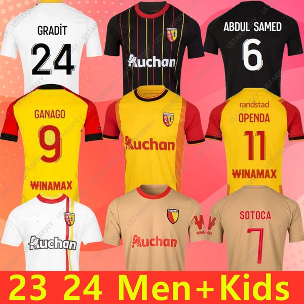 Maillot RC LEns Soccer Jerseys Home Yellow Saint-Barbe Special KAKUTA OPENDA GANAGO SOTOCA FOFANA Football Shirt 23 24 Hommes Enfants Kids NOTRE SANG ESTOR