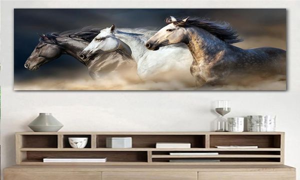 GOODECOR Il cavallo in corsa Canvas Art Animal Wall Art Poster Immagini per soggiorno Home Decor Parete Stampa su tela Pittura 2011137268974