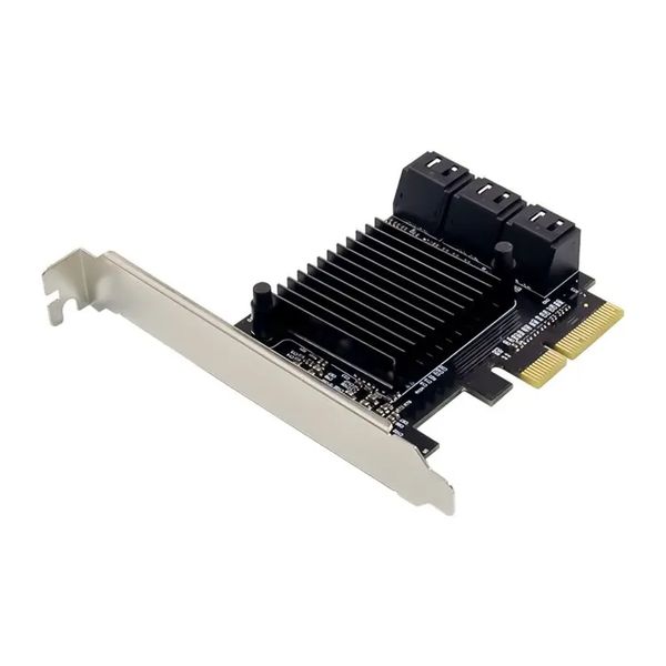 PCI-E ASM1166 SATA III 6 Kanal Genişleme Kartı Sunucu Sınıf Depolama SATA-3 Dönüştürme Kartı