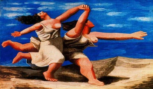 Pablo Picasso Dipinto ad olio classico Due donne che corrono sulla spiaggia La corsa 100 Fatto a mano da un pittore esperto su tela Pica7946579066