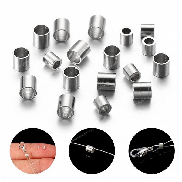 150/Los 1,5 2,0 2,5 mm Edelstahlrohr Crimp End Perlen Stopper -Abstandshalle für DIY -Schmuck Making Halskette Erkenntnisse Schmuck Juwelenergebnisse Erkenntnisse