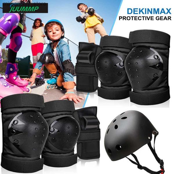 Equipamento de proteção para skate 7 peças Conjunto de equipamentos de proteção para patinação Capacete Joelheiras Cotovelo Protetor de pulso para criança adulto Ciclismo Rolete Escalada Q231031