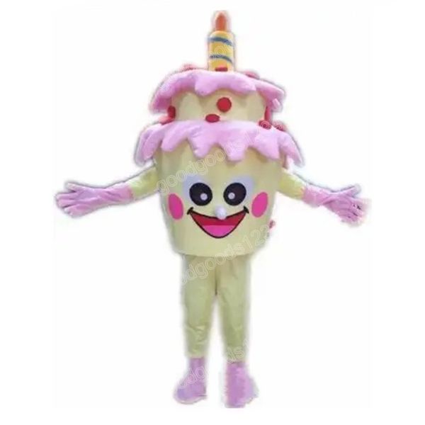 Natal rosa aniversário bolo mascote trajes halloween fantasia vestido de festa tamanho adulto personagem de desenho animado carnaval natal publicidade festa de aniversário roupa ao ar livre