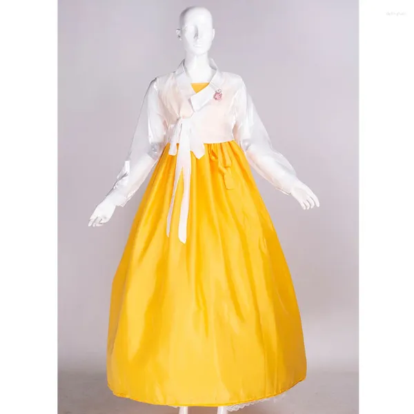 Roupas étnicas Calendula Officinalis Coreanos Vestido Terno Yanji Travel Po Brilhante Amarelo Princesa Hanbok