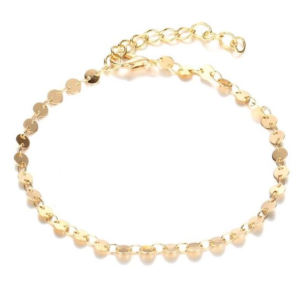 Cavigliere Donne classiche Cavigliera Bracciale Piede Gioielli Catena color oro Semplice design di marca Moda per ragazza Regalo274n