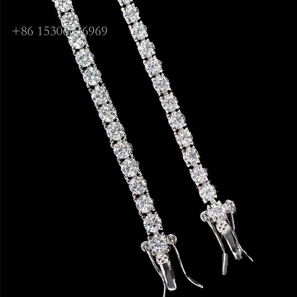 Ювелирные изделия в стиле хип-хоп Iced Out на заказ от Qianjian Punk Sterling Sier, выдающееся теннисное ожерелье с бриллиантами и муассанитом для подарка