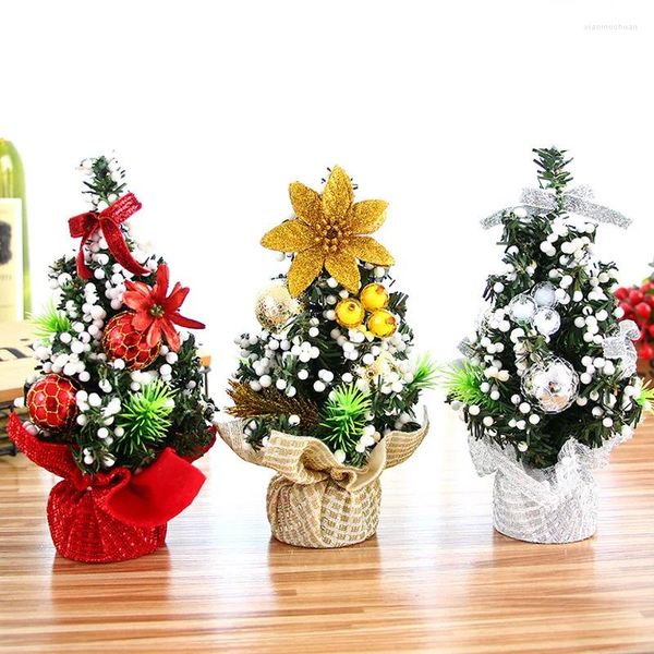 Decorações de natal árvore 20cm mini pacote decoração de mesa presentes das crianças fontes de festa em casa tamanho pequeno natal