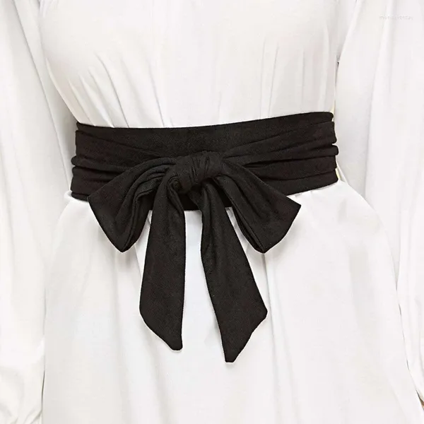 Gürtel für Damen, breit, Hirschleder, Samt, kann mit Taillensiegel gebunden werden, gepaart mit Hemden, Mänteln, Pullovern, eleganten dekorativen Bändern