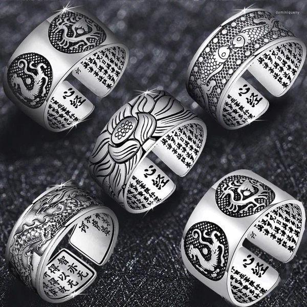 Cluster-Ringe, Retro-Ring-Charms, bringen Glück, Reichtum, chinesisches Feng-Beast-Amulett, offen, verstellbar, Buddha-Schmuck, Frau, Männer, Geschenk