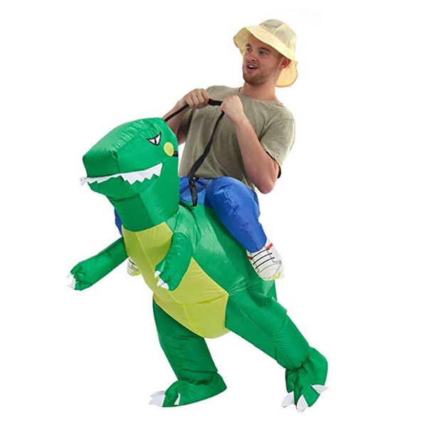 Adulto crianças iatable dinossauro cosplay traje halloween carnaval festa de natal desempenho roupas para meninos menina c70137ac