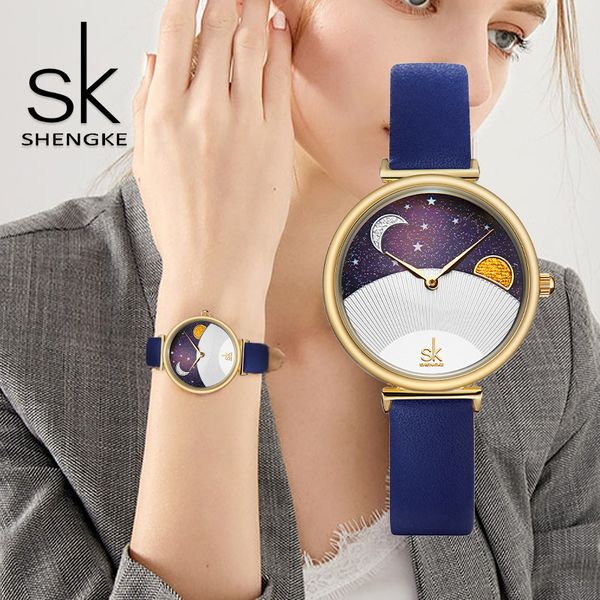 Relógio feminino relógios de alta qualidade luxo à prova dwaterproof água sol e lua tonghui estrela criativo quartzo à prova dwaterproof água 32mm relógio