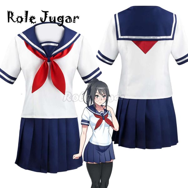 Spiel Ayano Aishi Cosplay Kostüm Simulator Yandere Chan Matrosenanzug Mädchen Jk Uniformen Halloween Party Kostüme C36C92