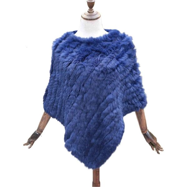 Lenços Zdfurs * Inverno de malha natural pele de coelho Poncho moda coelho xale genuíno coelho pele warps mulheres pele poncho 231031