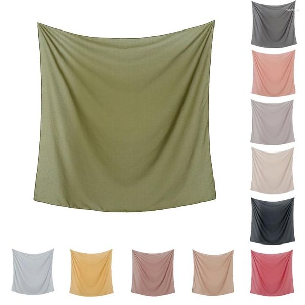 Ethnische Kleidung 110 110 cm quadratischer Schal Malaysia Muslim Hijab Turban Frauen Kopf Halswickel Schal Bandanas Stirnband Kopftuch einfarbig