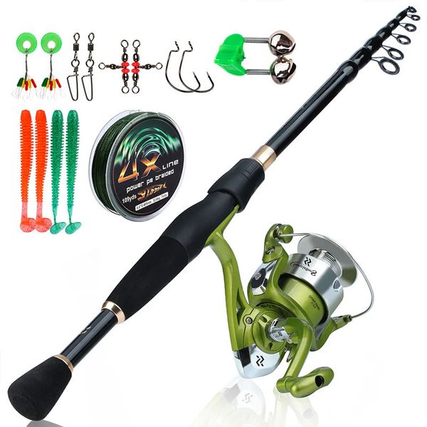 Accessori per la pesca Sougayilang 1.8 2.4m Canna telescopica Set Mulinello da spinning ultraleggero con gancio per esca Kit completo 231030