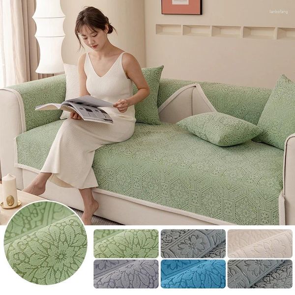 Capas de cadeira Chenille Jacquard Sofá Assento Capa Moderna Sala de estar Almofada Quatro Temporada Universal Anti-Slip Toalha Proteção