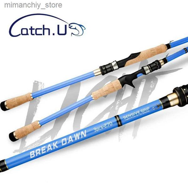 Varas de pesca para barco Catch.u Vara de pesca em fibra de carbono para fiação / fundição Pólo de isca 1,8 m / 2,1 m / 2,4 m / 2,7 m Varas de pesca portáteis rápidas de 3 seções Q231031