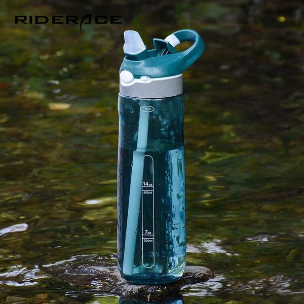 Garrafas de água gaiolas 750ml garrafa de bicicleta portátil material tritan palha um livre durável esportes ao ar livre shaker fitness mtb bicicleta bebida 231030