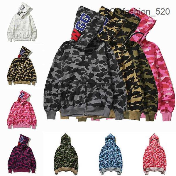 Bapes Suprem Hoodie Günstiger Großhandel Sharks Hoodies für Full Zip Up Herren Damen Mode Herren Deisigners Schwarz Off White Man Hochwertige lässige Sweatshirts Bape K6GS