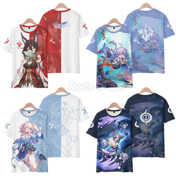 Star Rail 3 Kurzarm-T-Shirt Clara Kafka 7. März Cosplay Kostüm Sommer-T-Shirt Honkai 3D-gedruckte Unisex-Oberteile