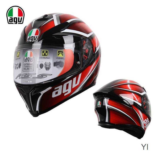 AA Designer Capacete Rosto Aberto Capacete de Motocicleta Agv K5 s Capacete Masculino e Feminino Capacete de Corrida Completa Capa Quente e Anti Névoa Adesivo YI HDWU S