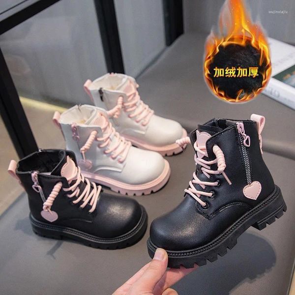 Stivali Autunno Inverno Ragazze Brevi Bambini Scarpe sportive in cotone casual per ragazza Rosa Amore Principessa Peluche Caldi bambini Caviglia