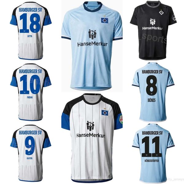 Herren 27 DOMPE Fußballtrikots Hamburger SV 28 MUHEIM 14 REIS 3 HEYER 22 VAN DER BREMPT 23 MEFFERT 5 HADZIKADUNIC 8 BENES 9 GLATZEL 18 JATTA Fußballtrikot-Kits Team Club