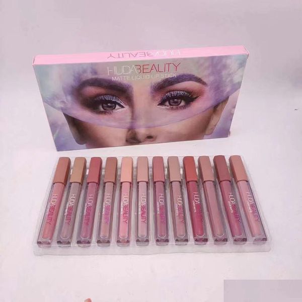 Lip Gloss 12 Pcs Matte Líquido Coleção Batom Set Lipgloss Rouge A Levre Maquillage Kit Drop Delivery Saúde Beleza Maquiagem Lábios Dh18D