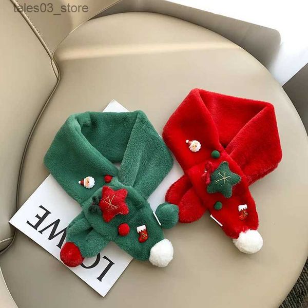 Lenços Chrismas Lenço Inverno Crianças Dos Desenhos Animados ELK Snowman Neckerchief Crianças Quente Grosso O Anel Pescoço Colar Pompom Crianças À Prova de Vento Frio Q231031