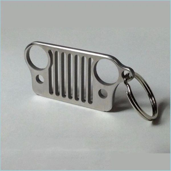 Accessori interni Portachiavi portachiavi di alta qualità Portachiavi con griglia in acciaio inossidabile per Jeep Anello Cj Jk Tj Yj Xj New Drop Deliv Dhka8 ZZ