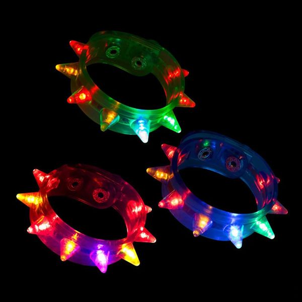 Jelly 12pcs Glow Bangle Light Up 8led bilezikler 3 mod yanıp sönen flaş yanıp sönen Rave Party Club Festival Aksesuarlar 231030